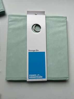 Set of 5 Room Essentials Sage Green Fabric Storage Bin Organizer 10.5x10.5x11"